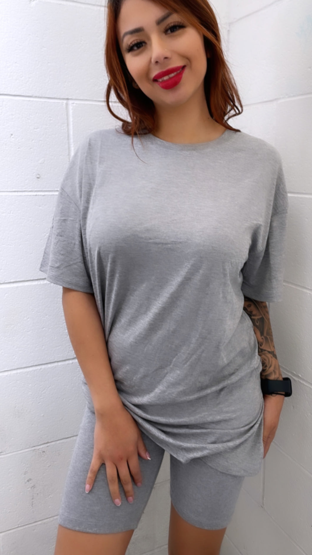 Biker T Shirt Set Heather Grey