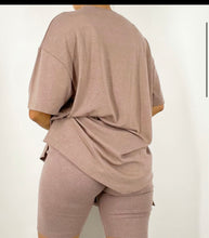 Load image into Gallery viewer, Biker T Shirt Set Mocha
